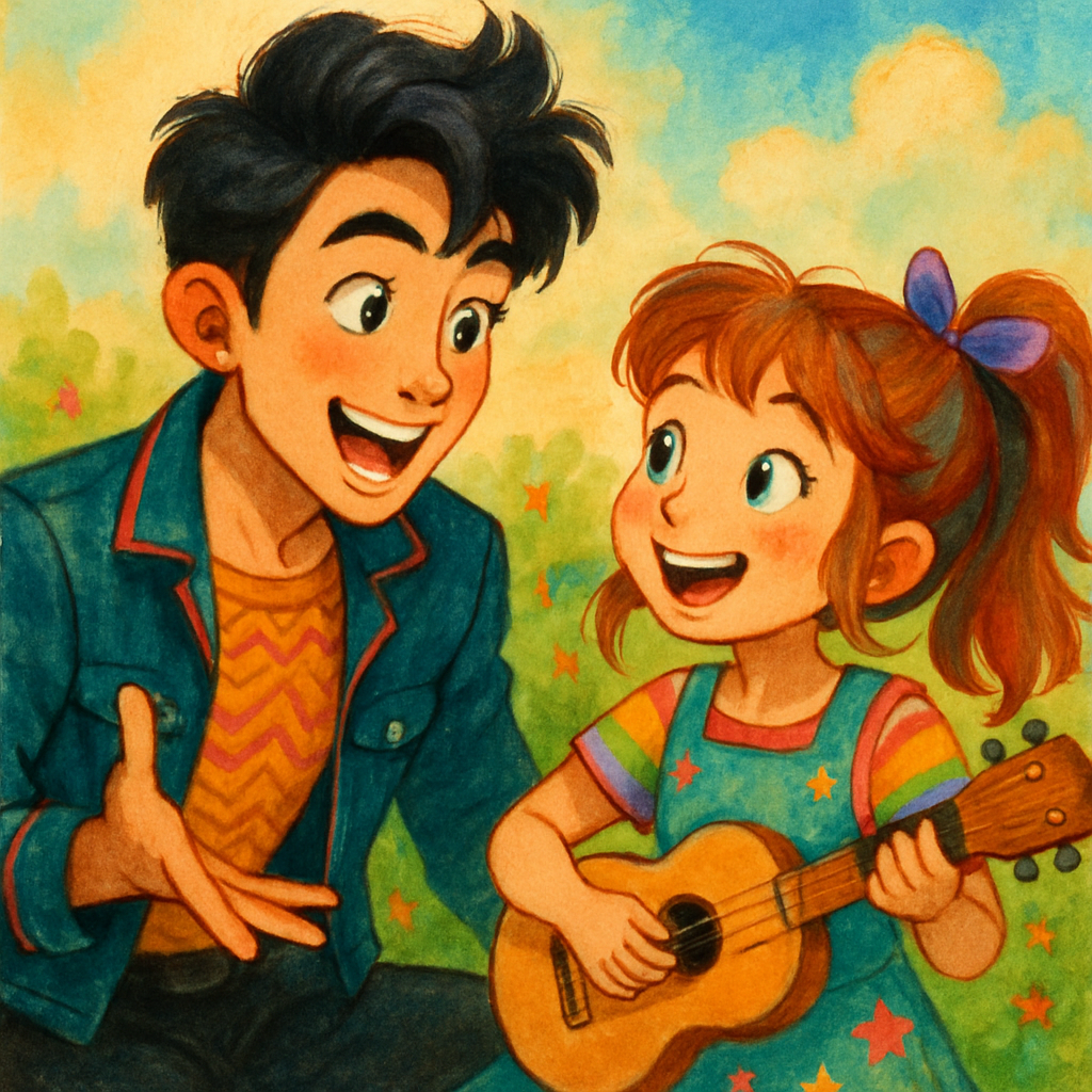 @Jin talking to @Sephira, both looking excited.