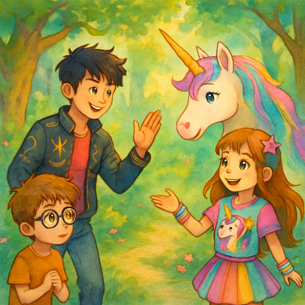 @Kai the Kpop demon hunter greeting @Sephira and @Luna in the magical forest.