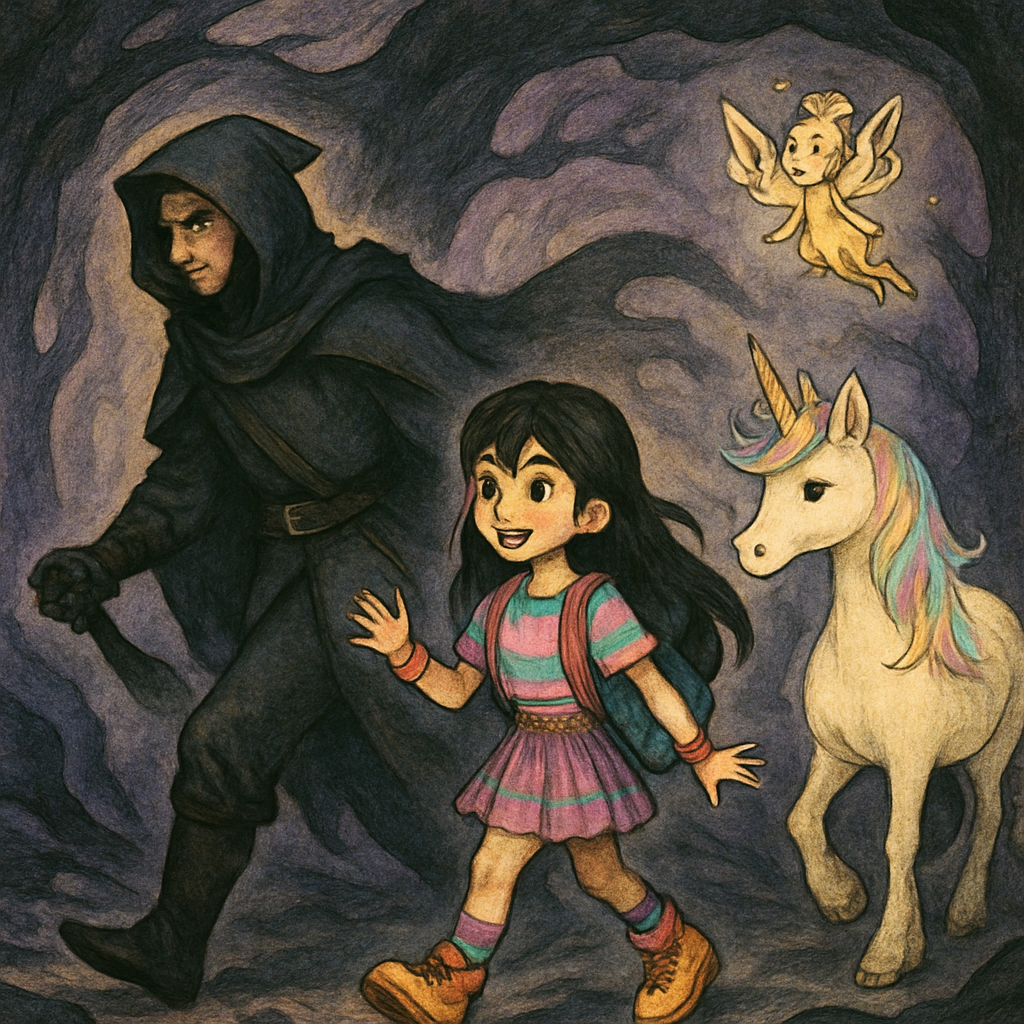 Shadow the demon hunter leading Sephira, Luna, and Melody through the Shadow Realm.