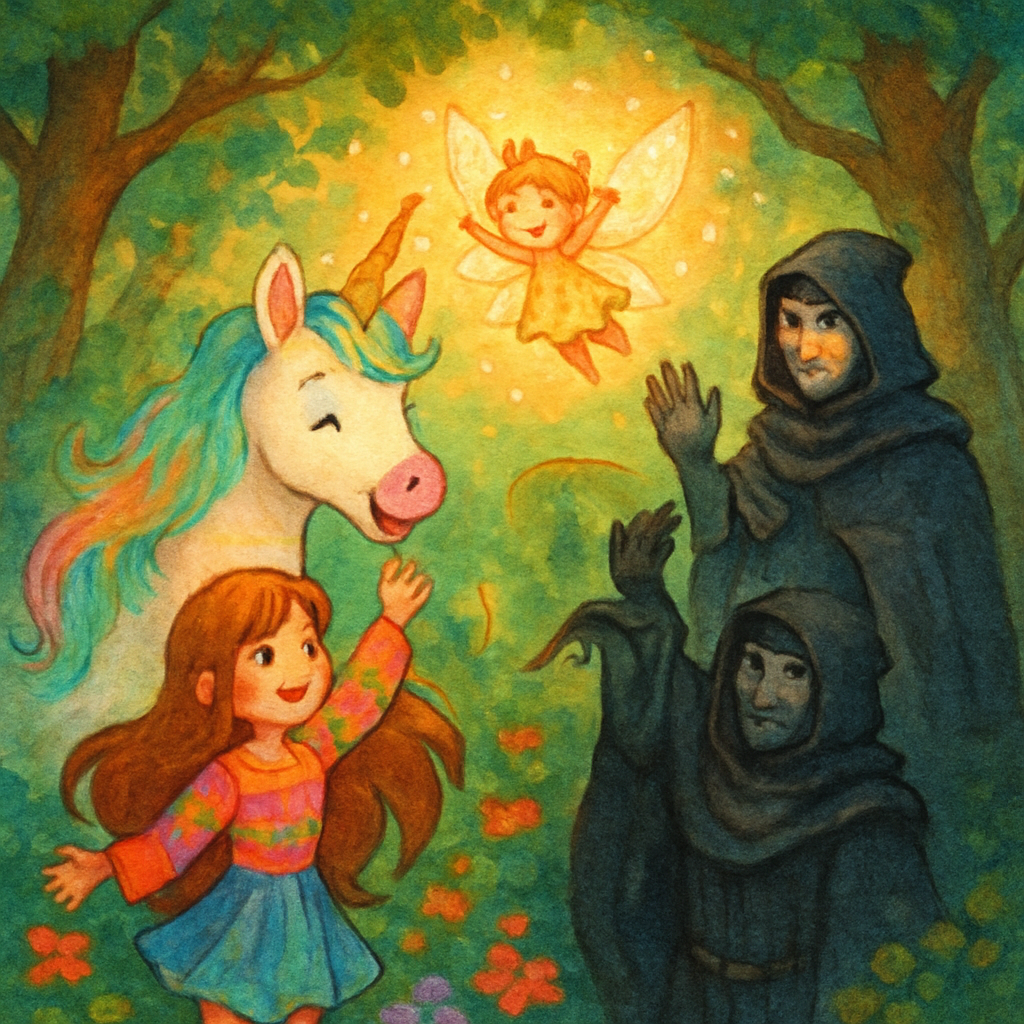 The group celebrating the return of the Melody to the forest.