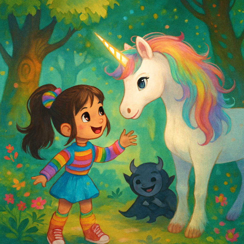 Sephira meets @Luna the unicorn in the enchanted forest.
