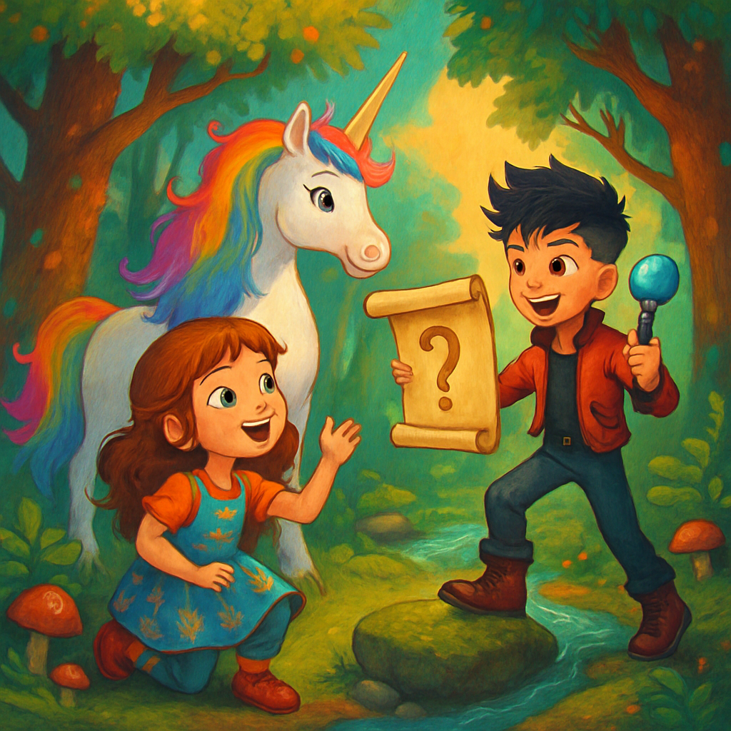 The trio solving riddles and overcoming obstacles in the forest.