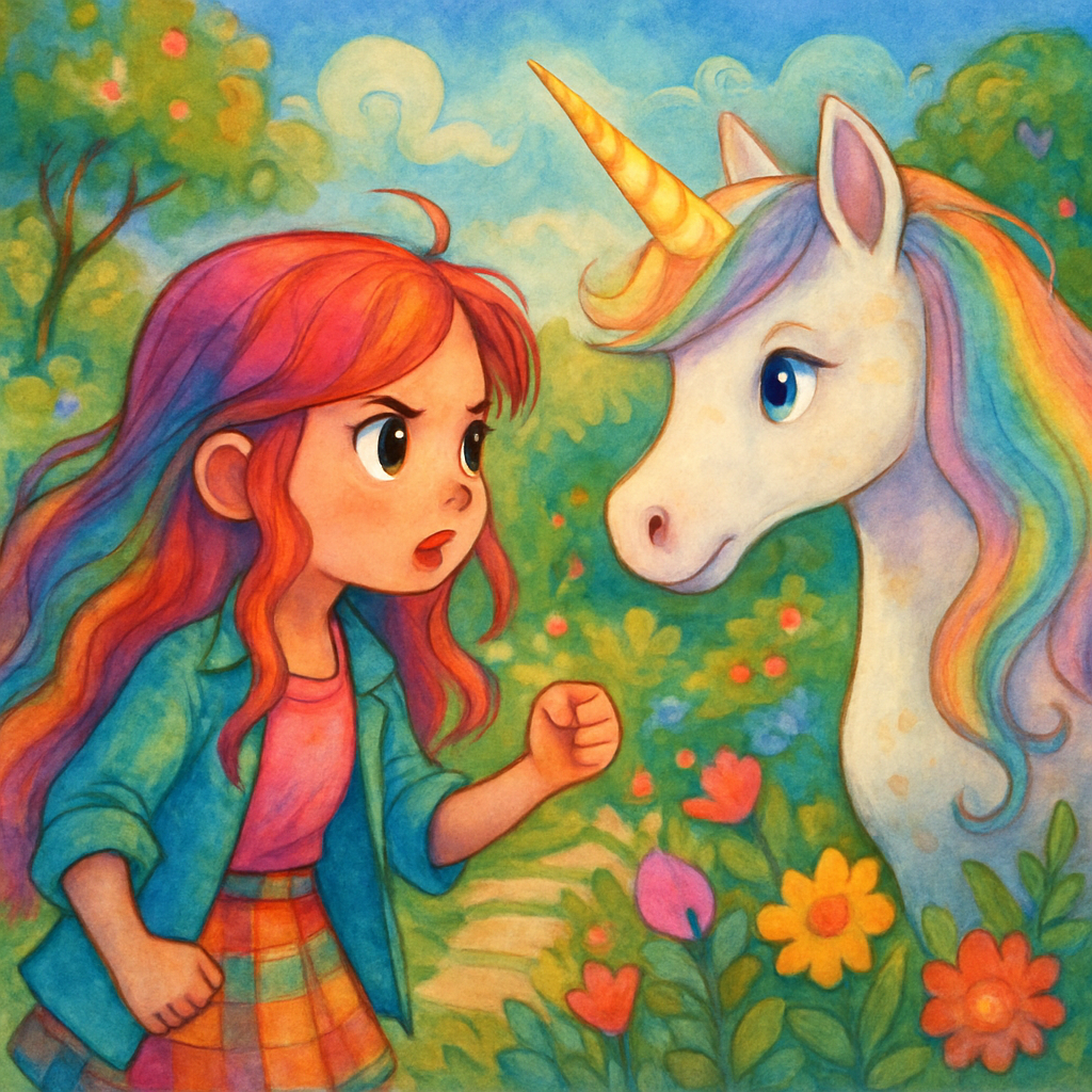 @Sephira talking to @Luna in the garden, with a look of determination on her face.