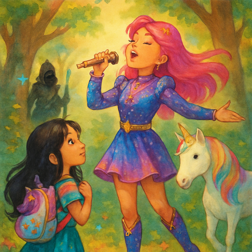 @Harmony the Kpop star singing in the forest.