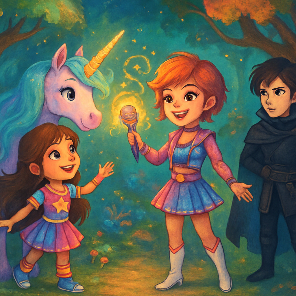 Sephira and @Luna meeting @Melody the Kpop star in a mystical forest.