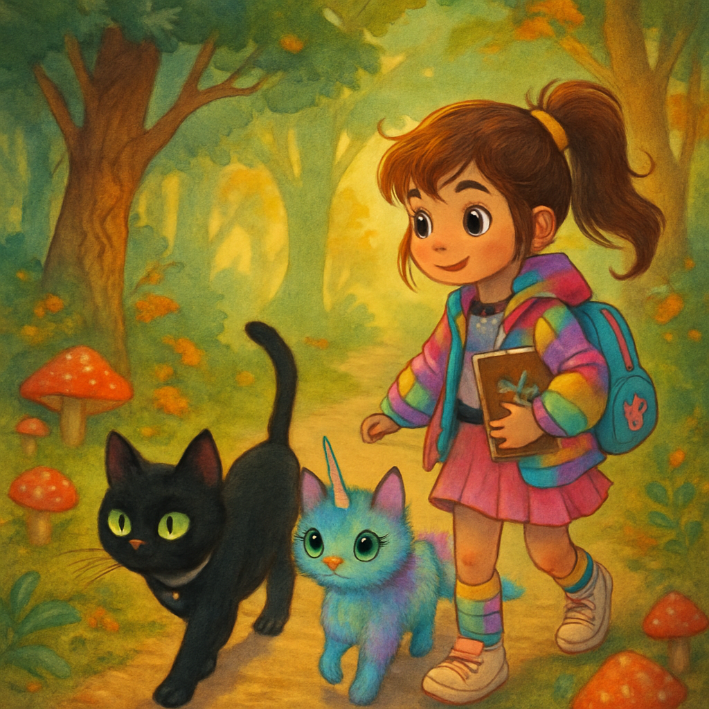 @Shadow leading the way through the forest.