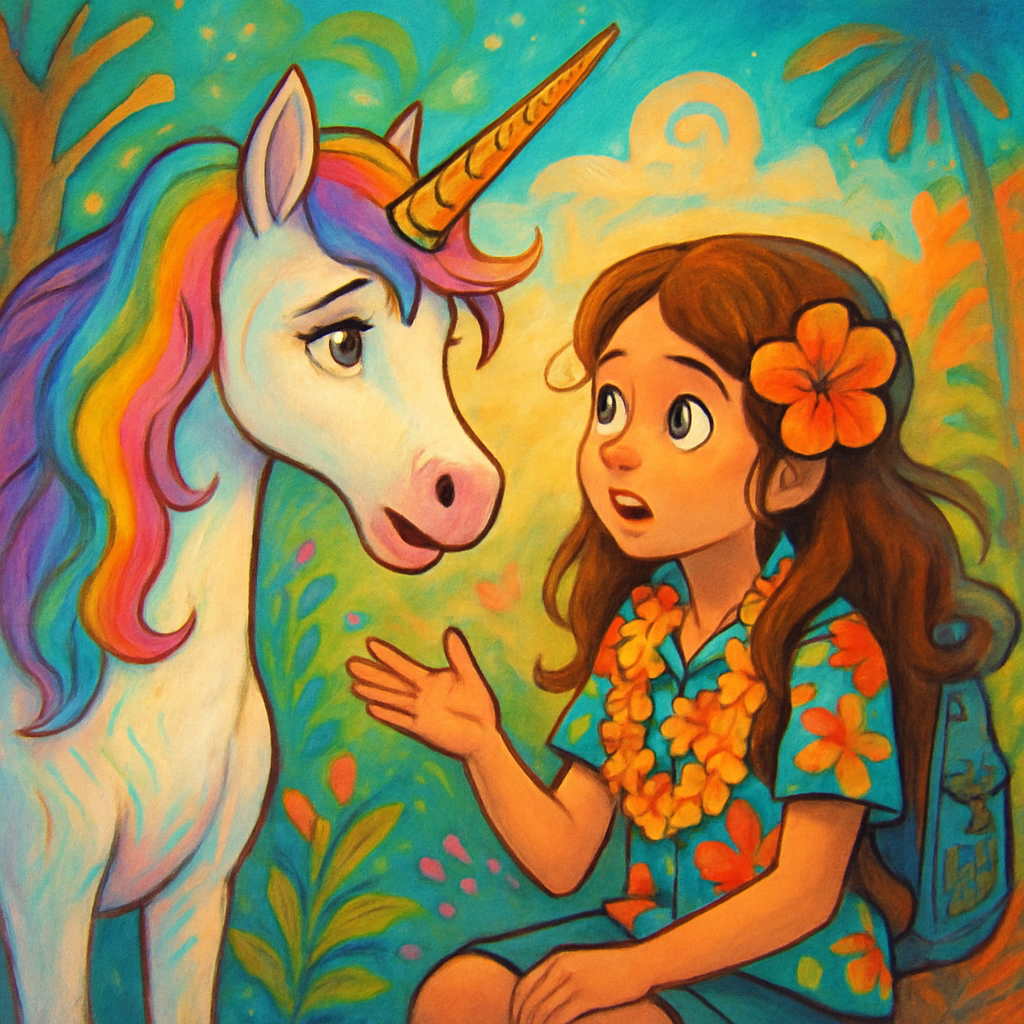 Luna the Unicorn explaining her plight to @Sephira.